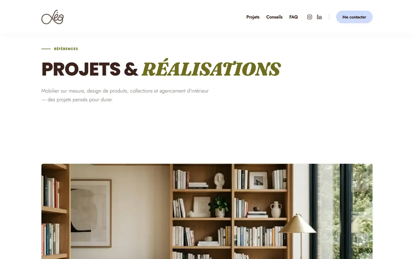 Page Projets de leajulieninterieurs.fr, ouvrir la fiche du projet